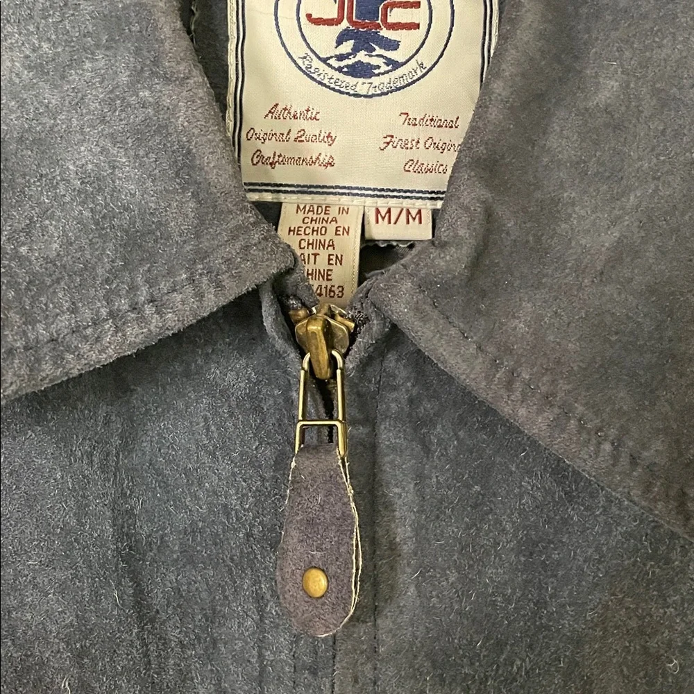 Women’s Suede Navy Blue Jacket - Picture 6 of 6